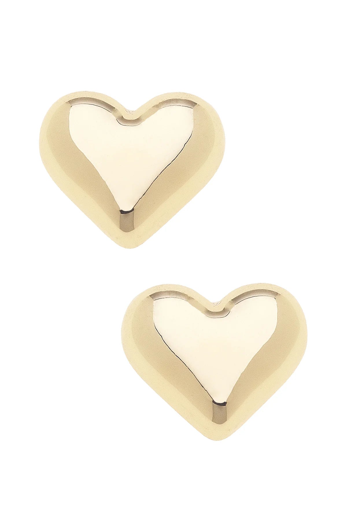 Tatum Heart Stud Earrings in Shiny Gold