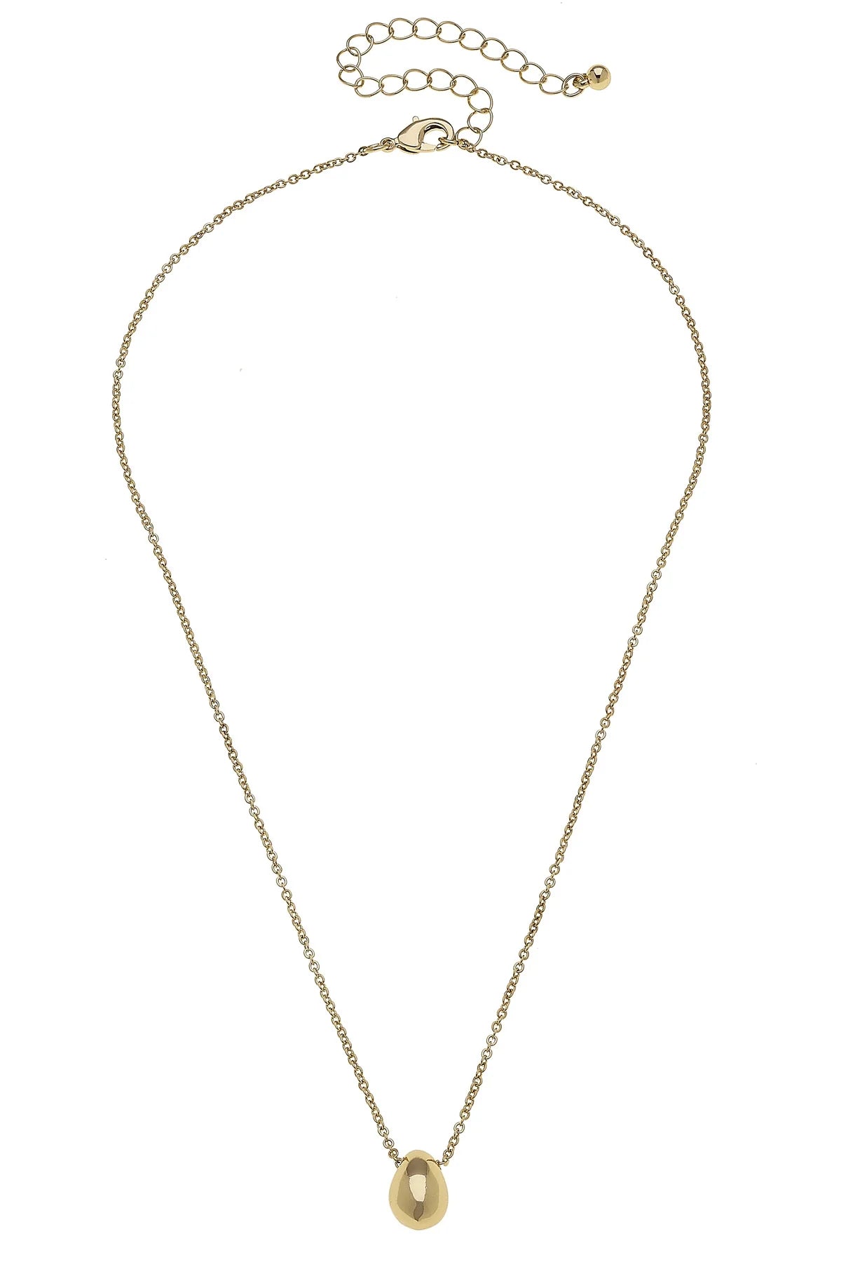 Cameron Mini Puff Icon Necklace in Shiny Gold