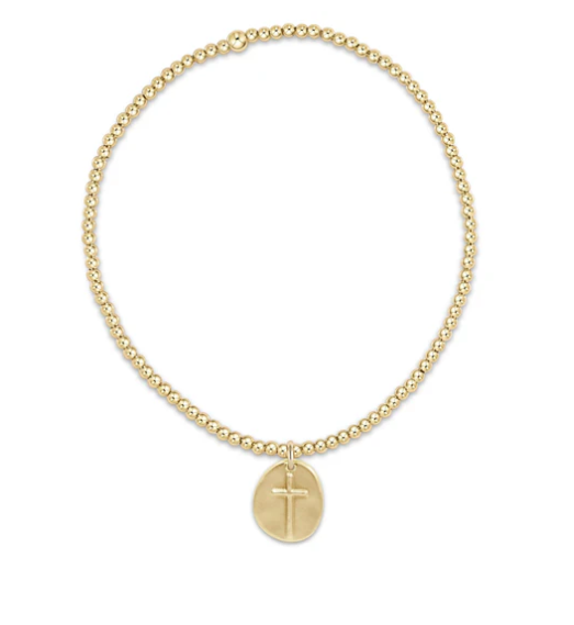 Classic Gold 2mm Bead Bracelet - Inspire Small Gold Charm