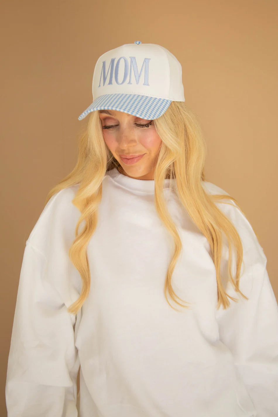 MOM BLUE TRUCKER - GINGHAM