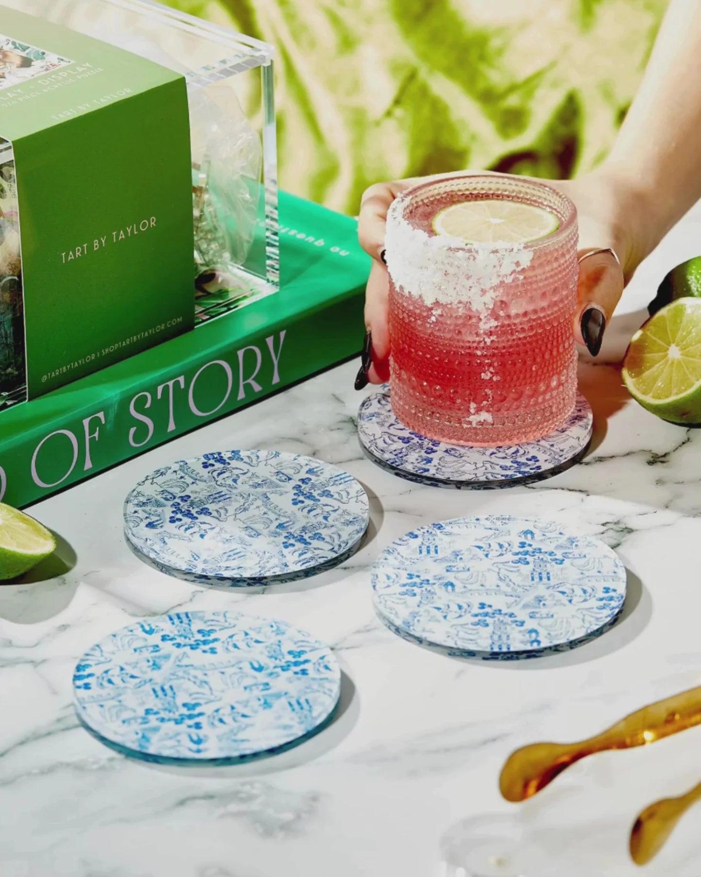 Chinoiserie Print Coaster Set of 4