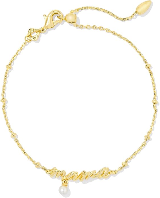 MAMA CRYSTAL DELICATE CHAIN BRACELET GOLD