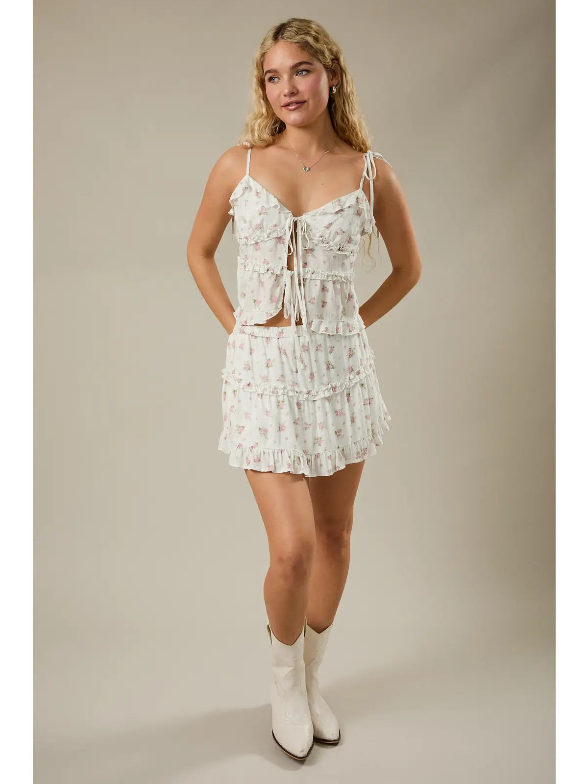 FLORAL PRINT MINI SKIRT