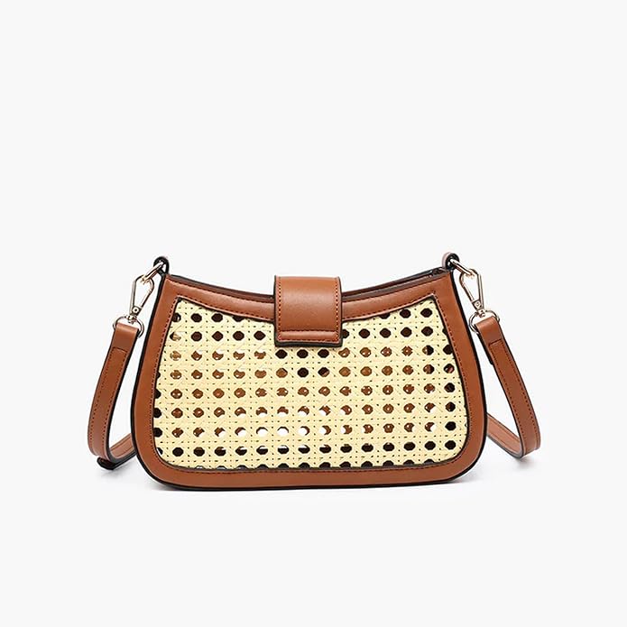 M2462 Miller Rattan Crossbody in Natural/Brown
