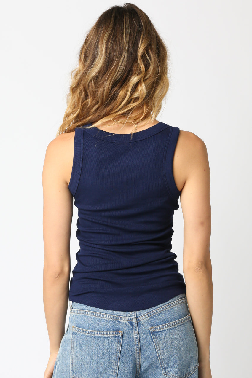 RIBBED FITTED SCOOP NECK TANK