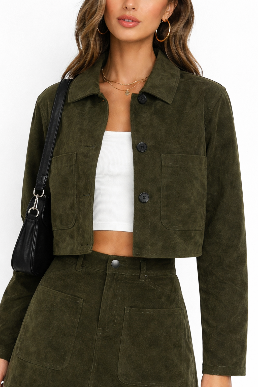 REAL SUEDE CROPPED BLAZER