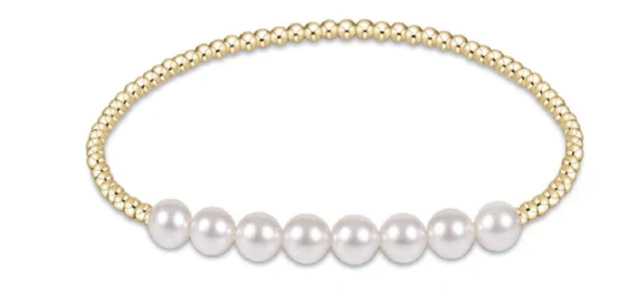 Classic Gold Beaded Bliss 2.5mm Bead Bracelet - 5mm Pearl