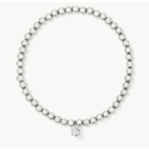 CAILIN STRETCH BRACELET SILVER WHITE CRYSTAL