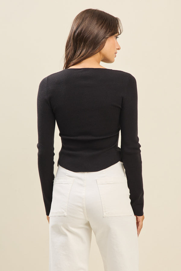 PLEATED SWEATER