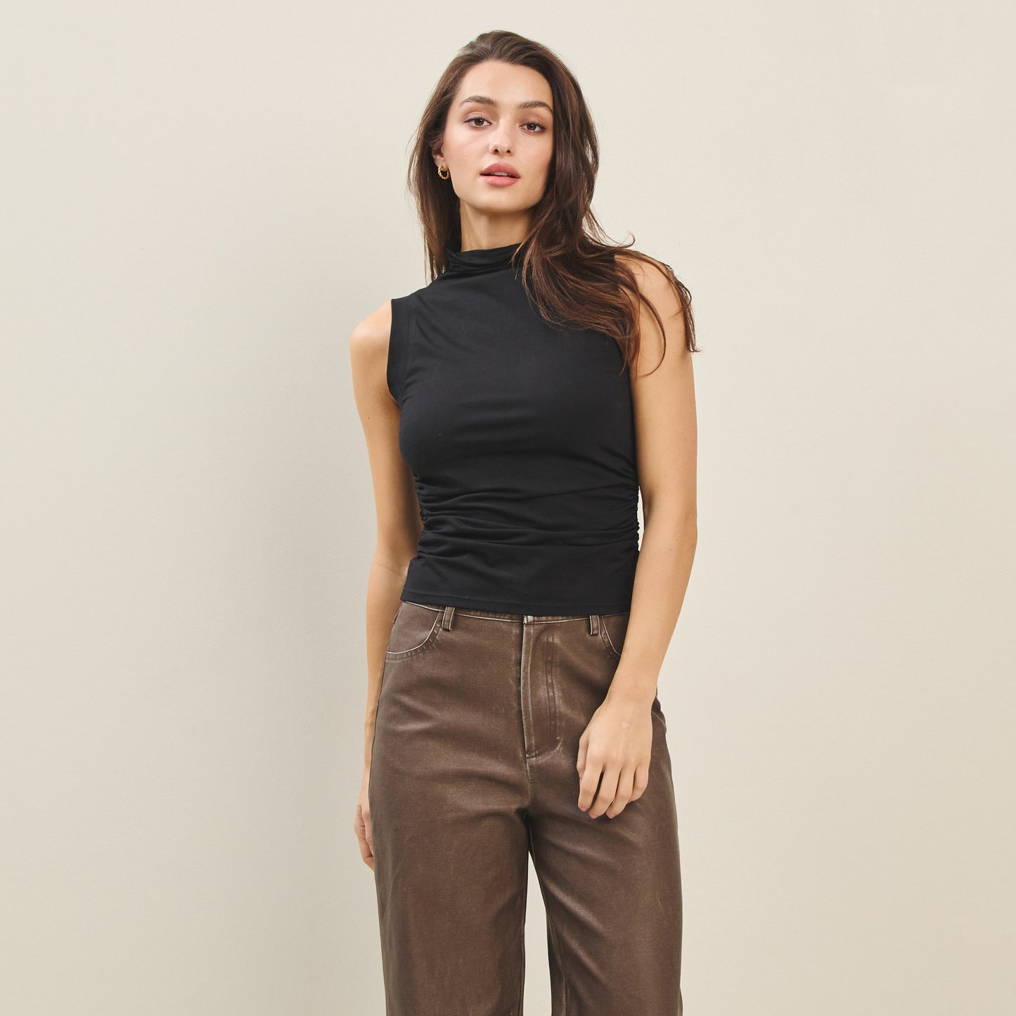MOCK NECK KNIT TOP