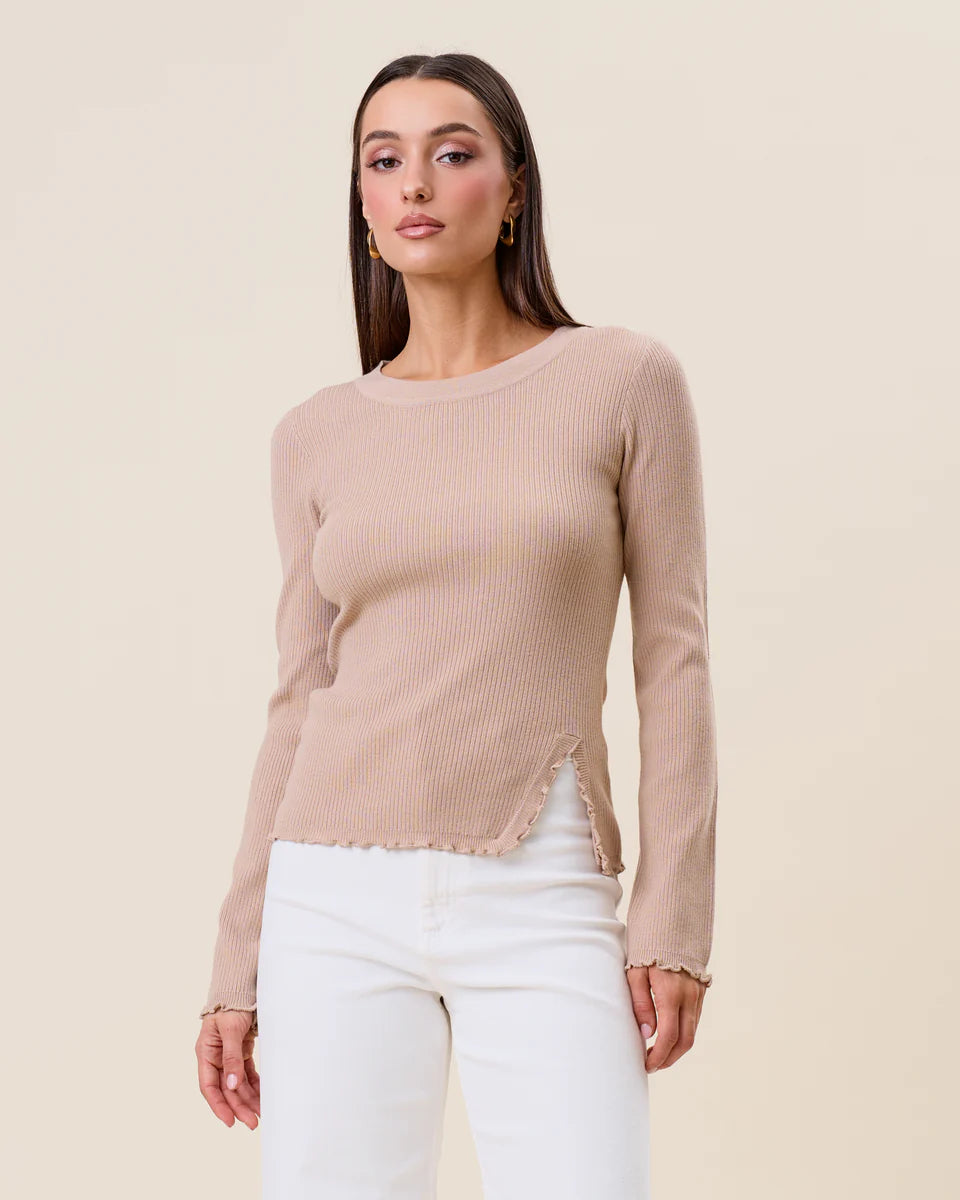 RUFFLE DETAIL SWEATER