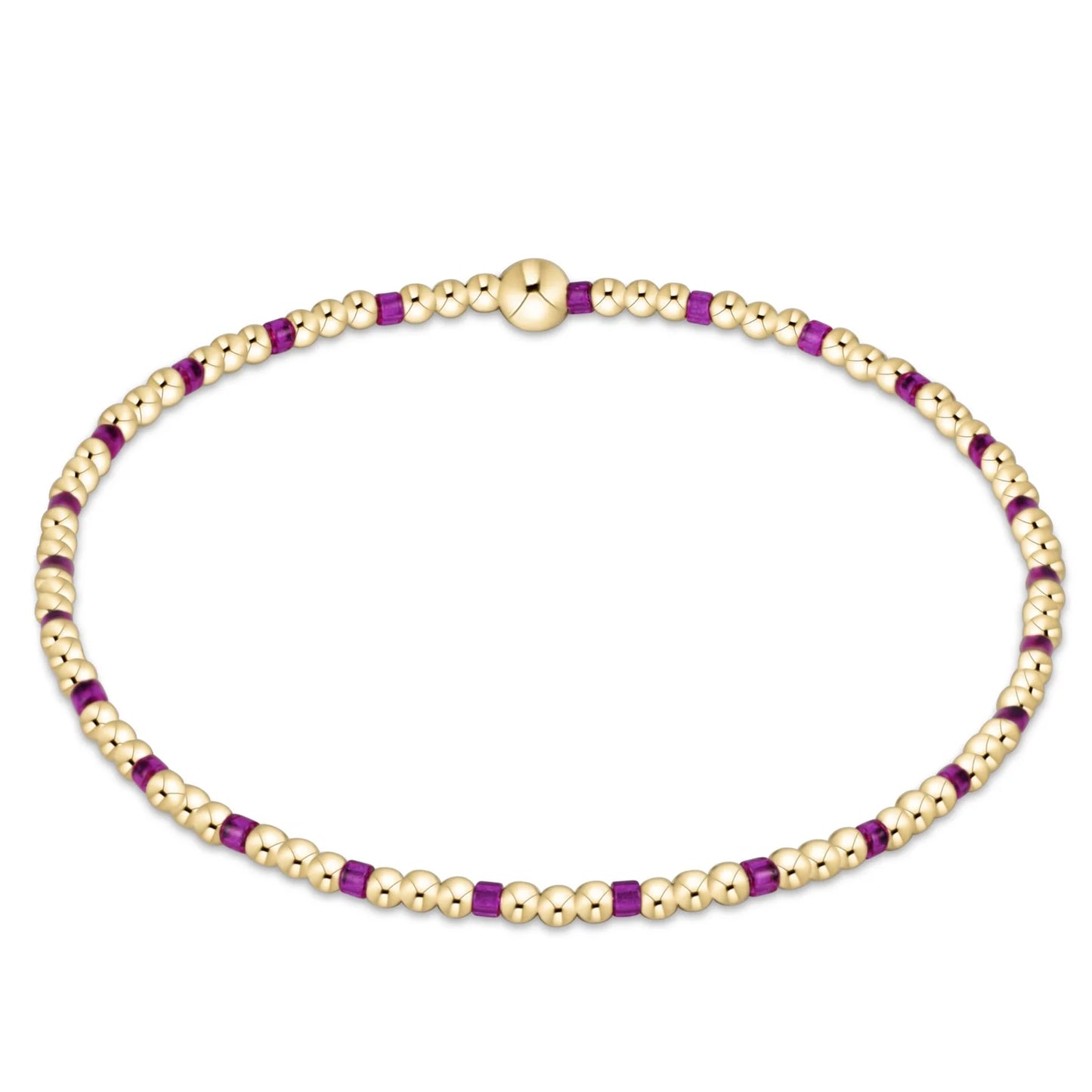 Hope Sincerity Pattern 2mm Bead Bracelet - Fuchsia