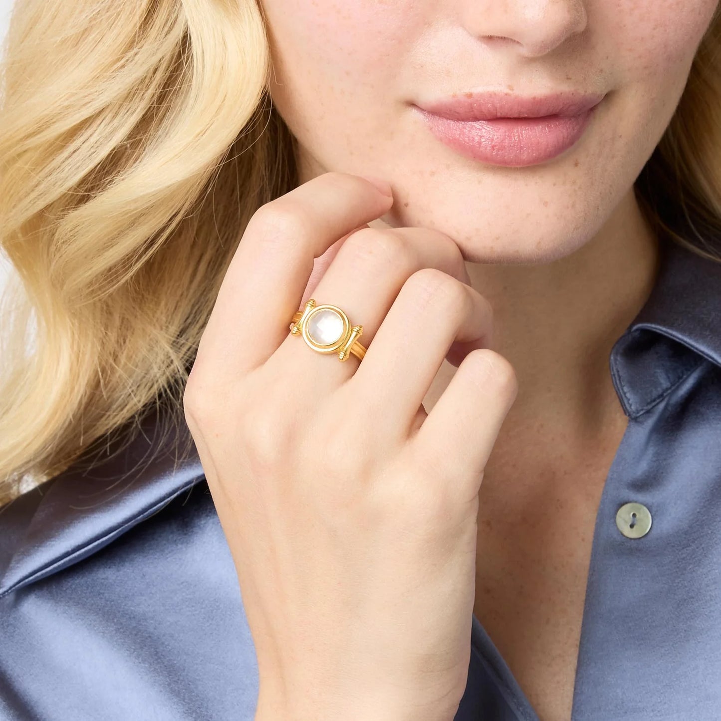 Bamboo Stone Ring Pearl