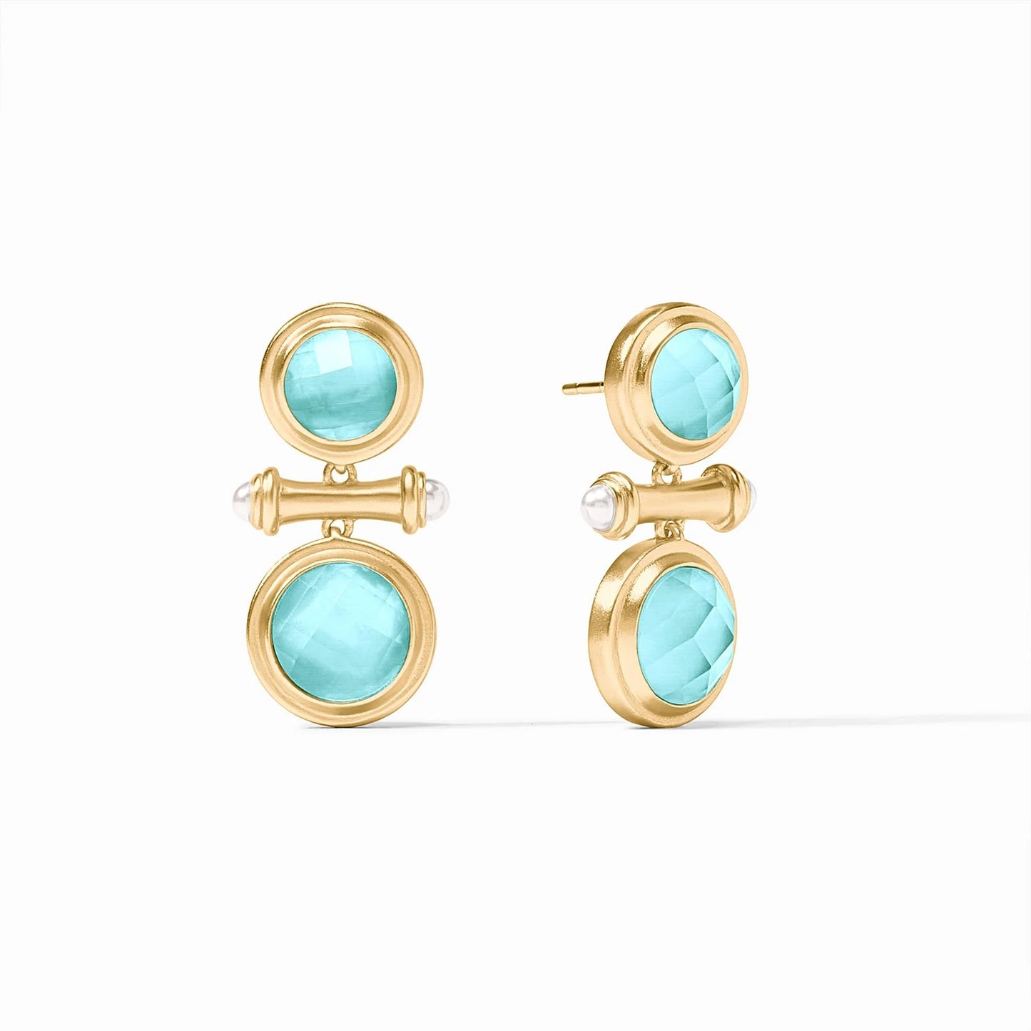Bamboo Midi Earring Iridescent Bahamian Blue