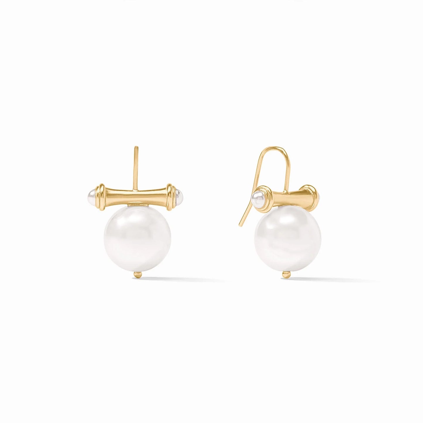 Bamboo Doorknocker Earring Pearl