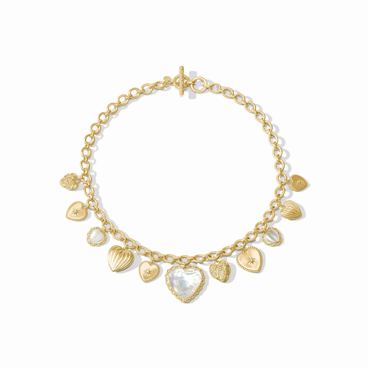Heart Charm Necklace-Mother of Pearl-OS