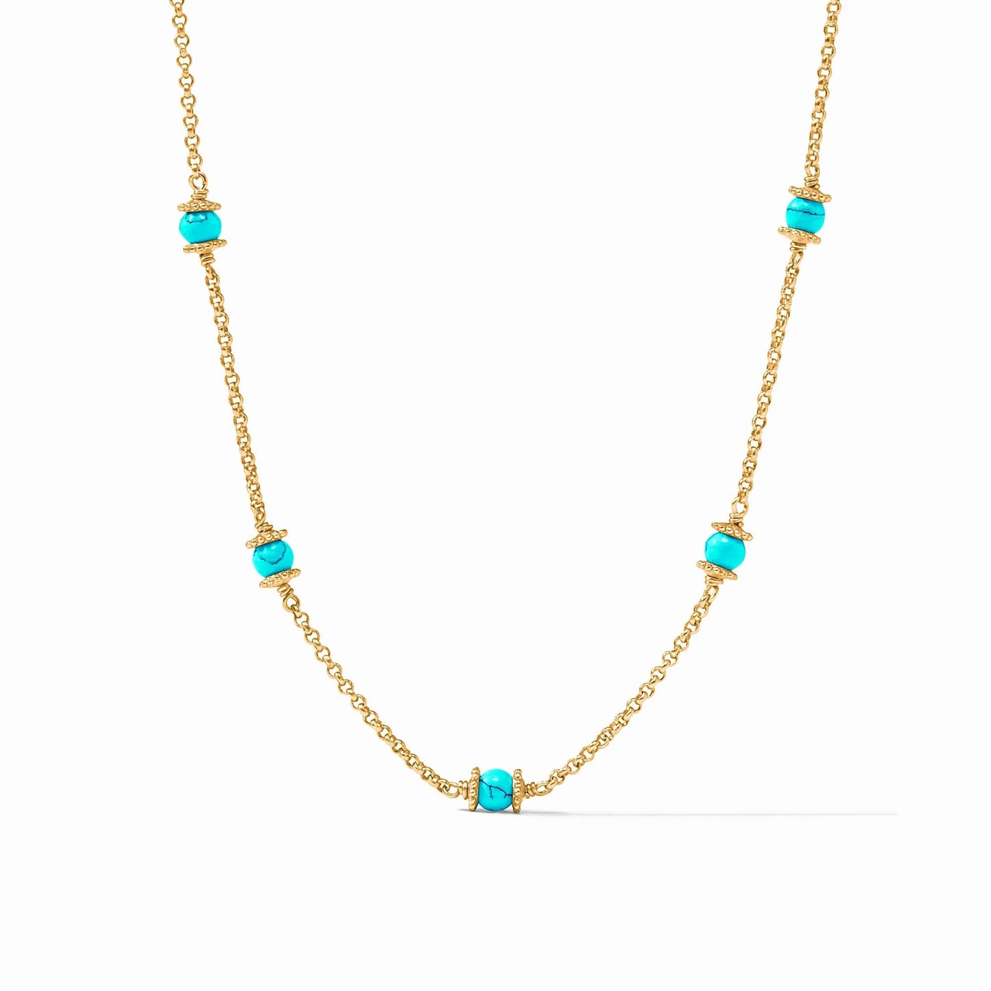 Hydra Delicate Station Necklace Turquoise Blue