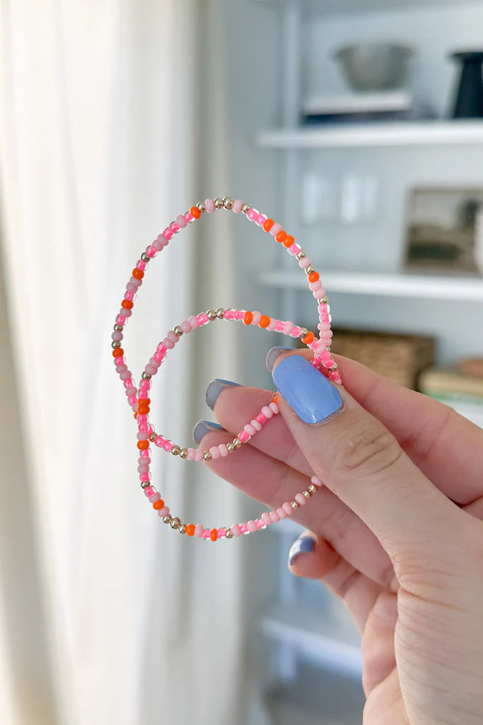 Pinks & Orange Sprinkle Bracelet