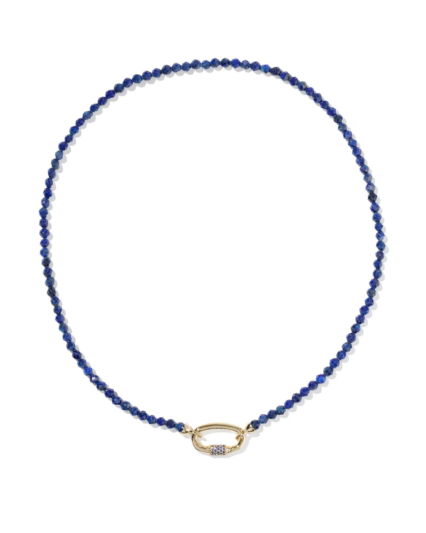EMERY BEADED STRAND NECKLACE GOLD BLUE LAPIS