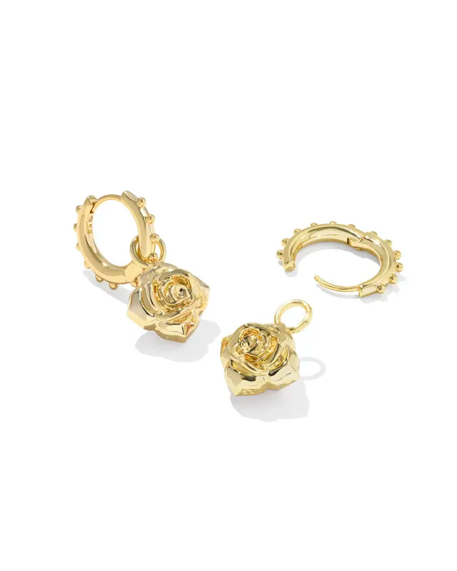 MALLORY ROSE HUGGIE EARRINGS GOLD IVORY MOTHER OF PEARL