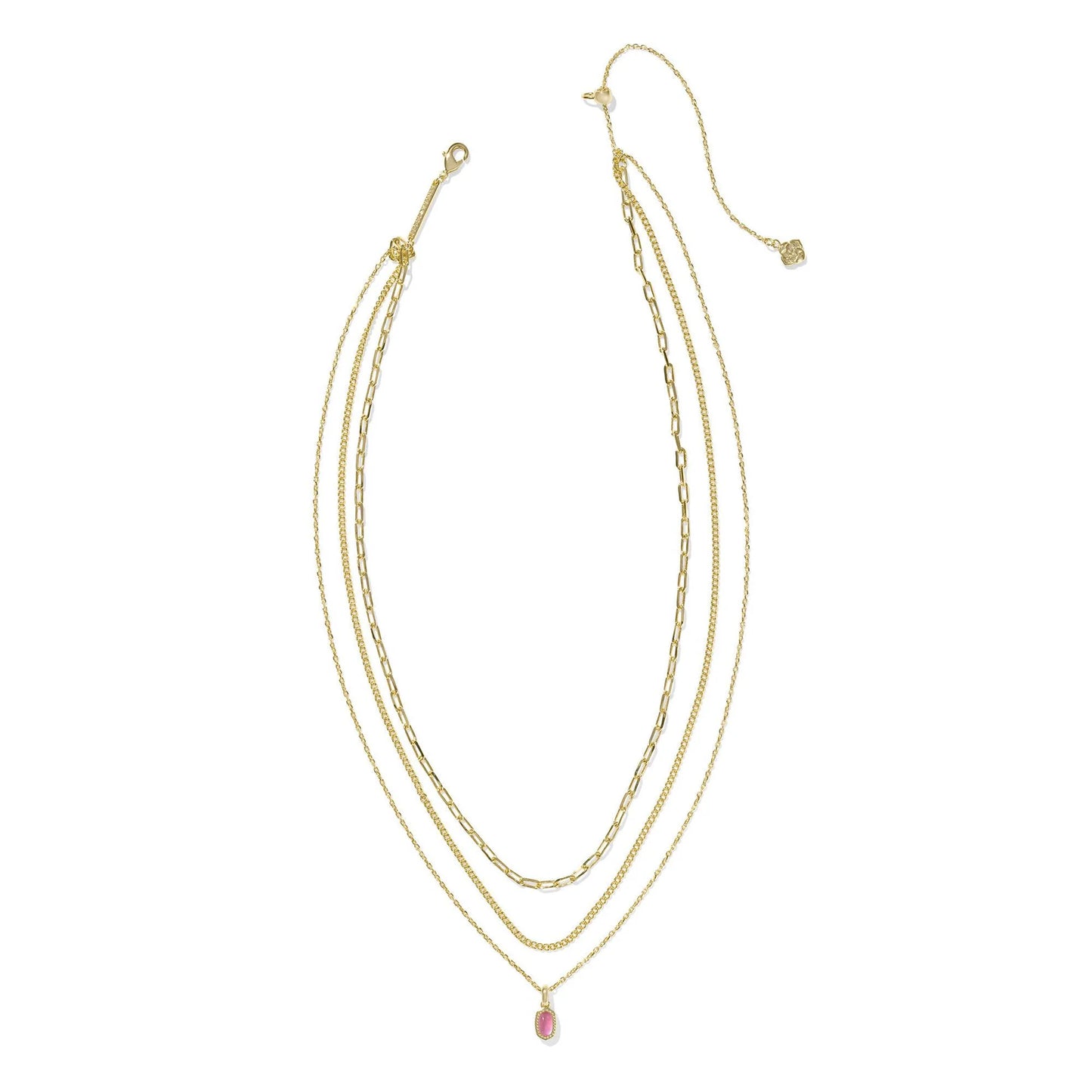 MINI ELISA TRIPLE STRAND NECKLACE GOLD AZALEA ILLUSION