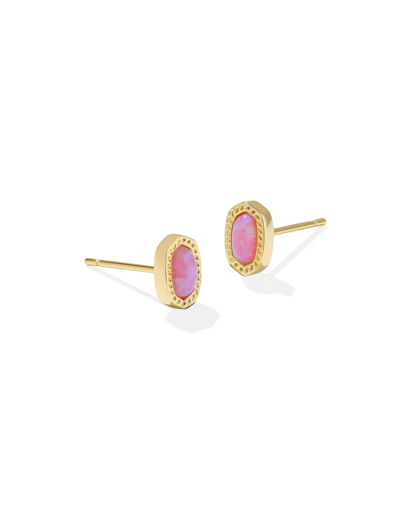 MINI ELLIE STUD EARRINGS GOLD CARNATION KYOCERA OPAL