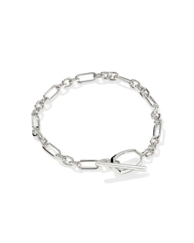 SYLVIA METAL LINK AND CHAIN BRACELET SILVER