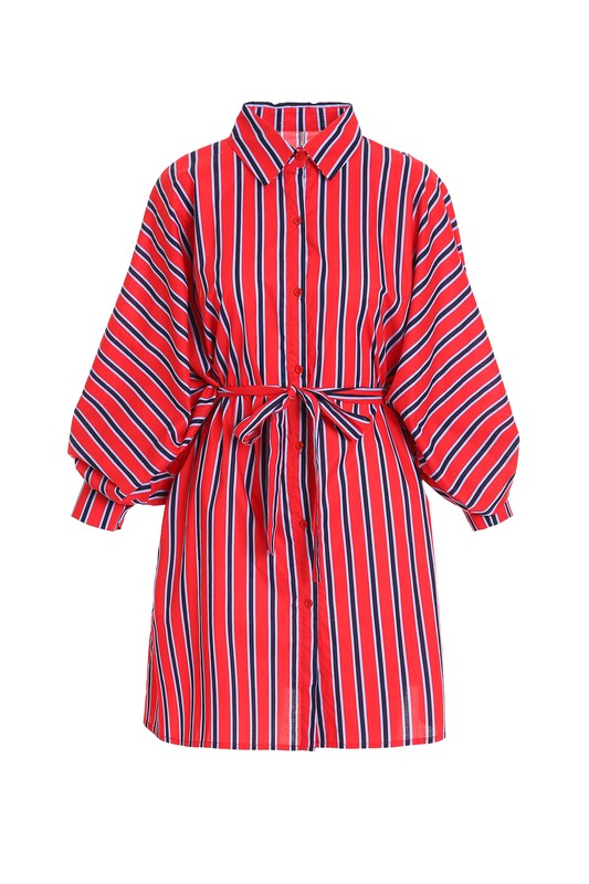 Red, White, & Blue Stripe Dress - RED / ONE SIZE / PC3881 Red, White, & Blue Stripe Dress - RED / ONE SIZE / PC3881