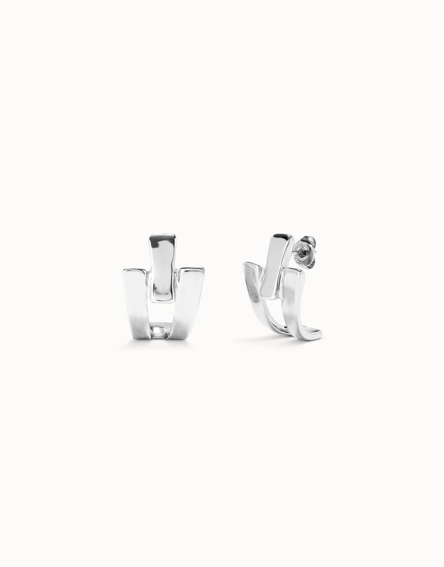 metal alloy earing plated in sterling silver
