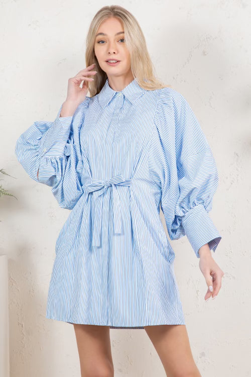 LONG SLEEVEMINI SHIRT DRESS