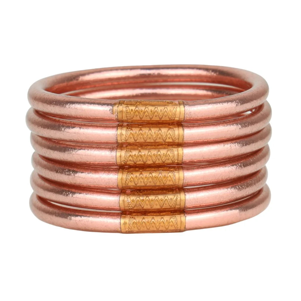 Rose Gold All Weather Bangles® (Set of 6) - Serenity Prayer - Medium