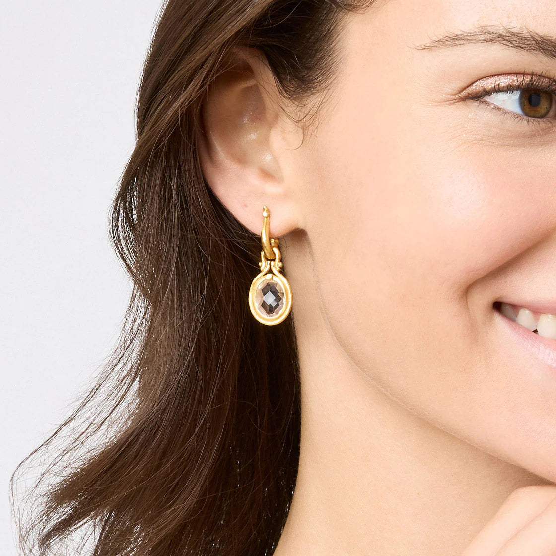 Saratoga Hoop & Charm Earring Clear Crystal