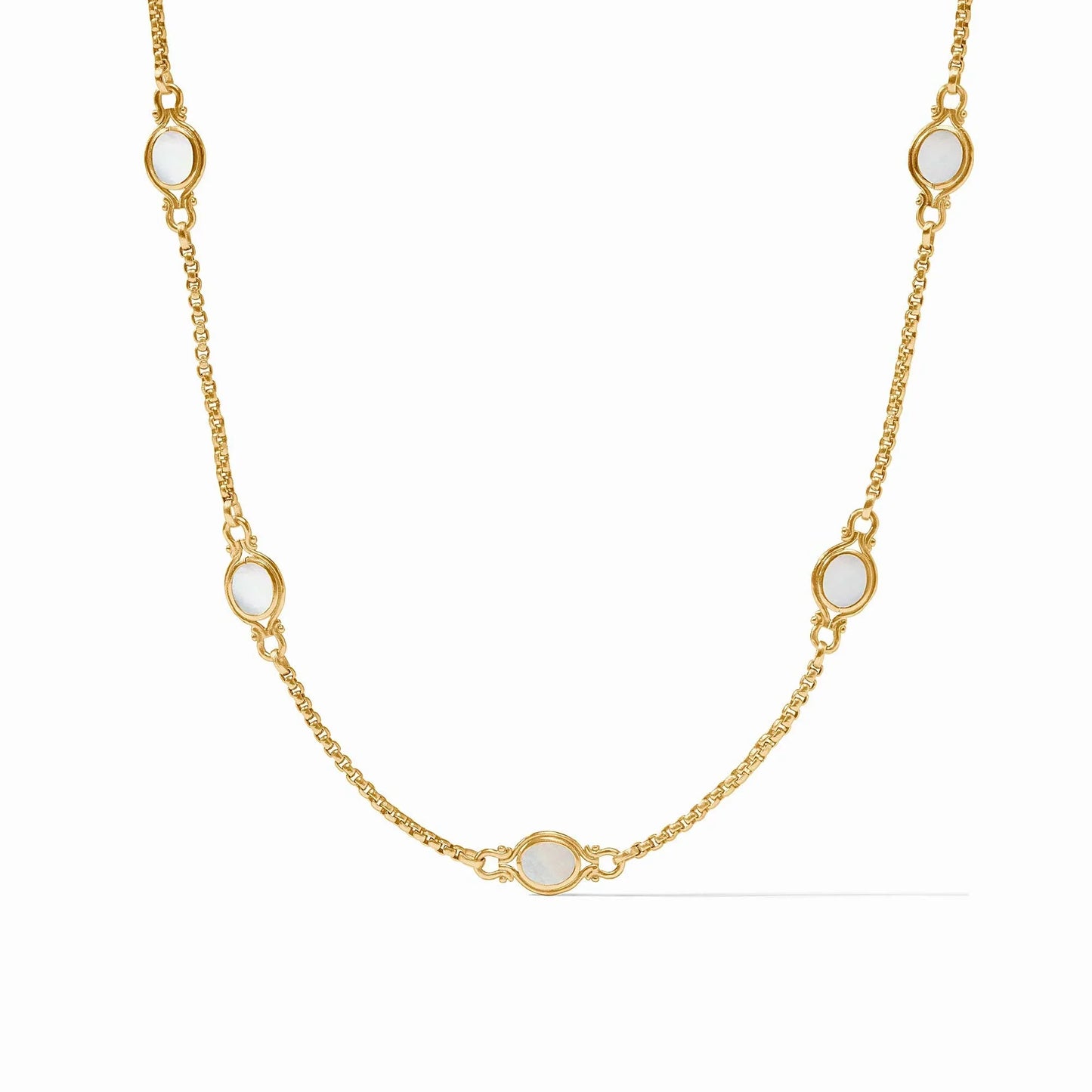 Saratoga Stone Station Necklace Mother of Pearl
