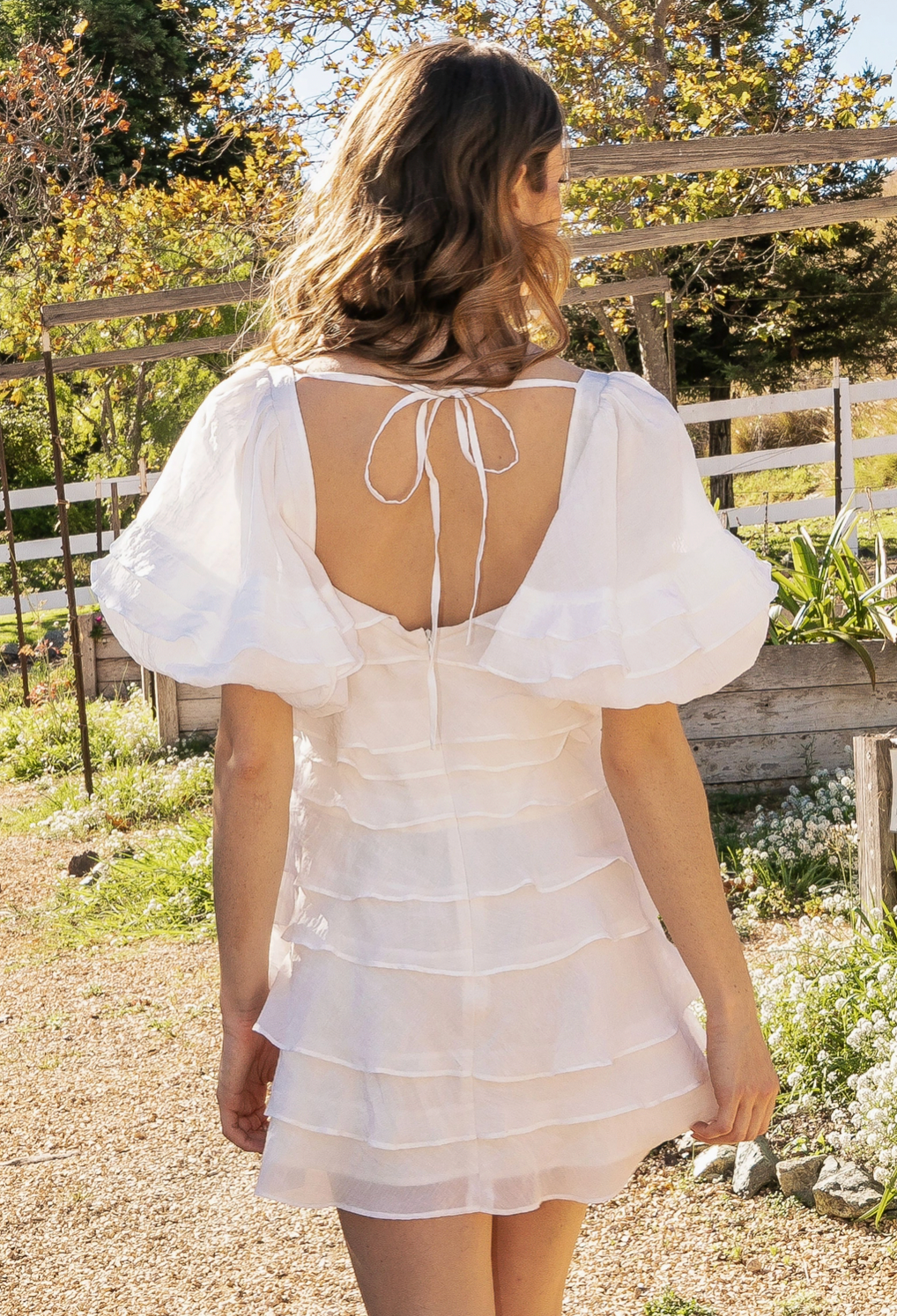 TIERED RUFFLE LAYERED MINI DRESS