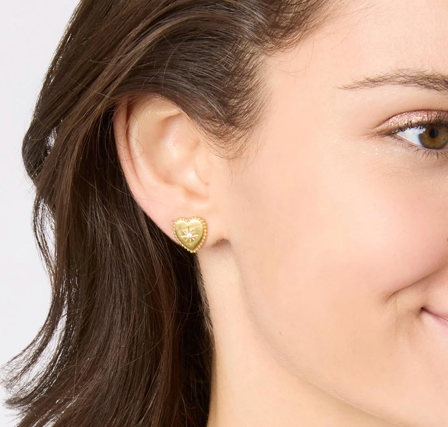 Heart Stud-Cubic Zirconia-OS