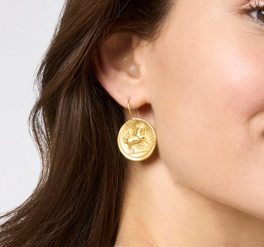 Saratoga Horse Earring-Gold-OS