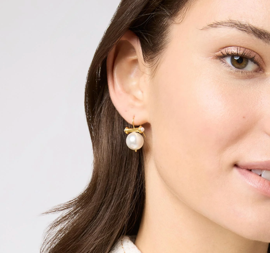 Bamboo Pearl Earring-Pearl-OS