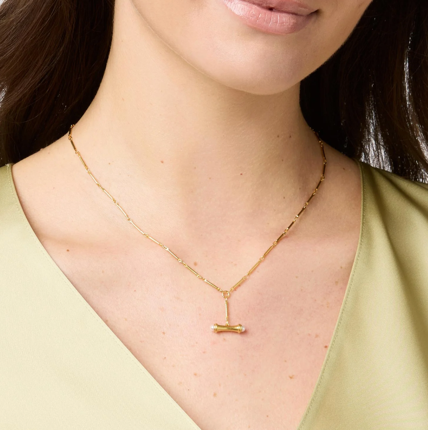 Bamboo Delicate Necklace-Pearl-OS