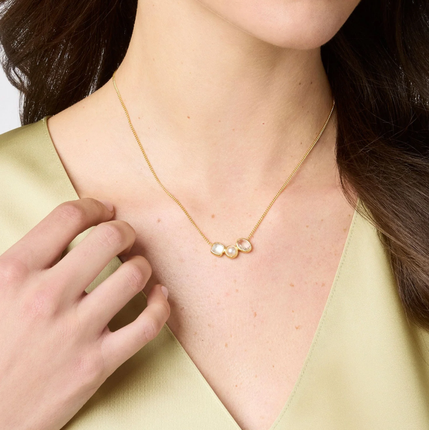 Kaleidoscope Delicate Necklace-Iridescent Clear Crystal-OS