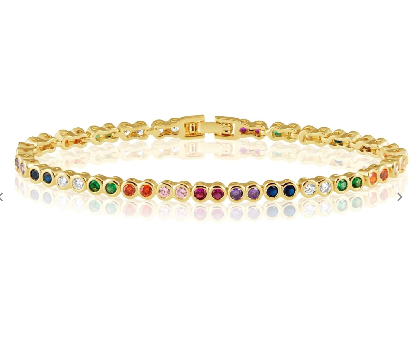 Rainbow Bezel Tennis Bracelet 6.5
