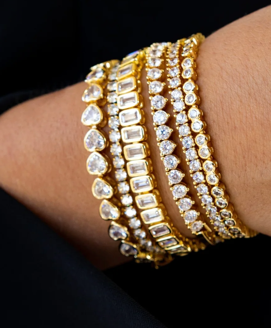 Karla Tennis Bracelet Gold 6.5