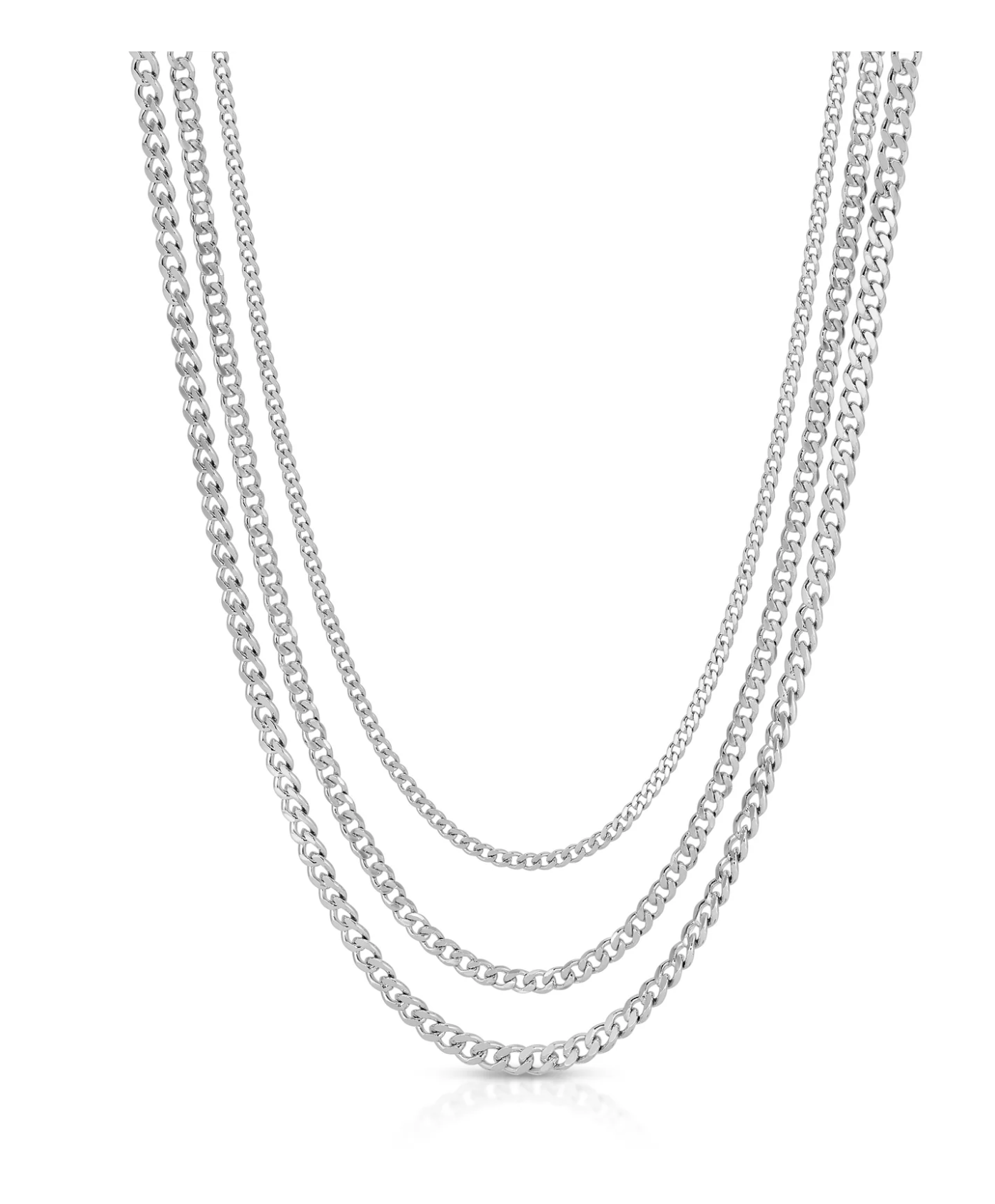 Cuban link Trio Necklace