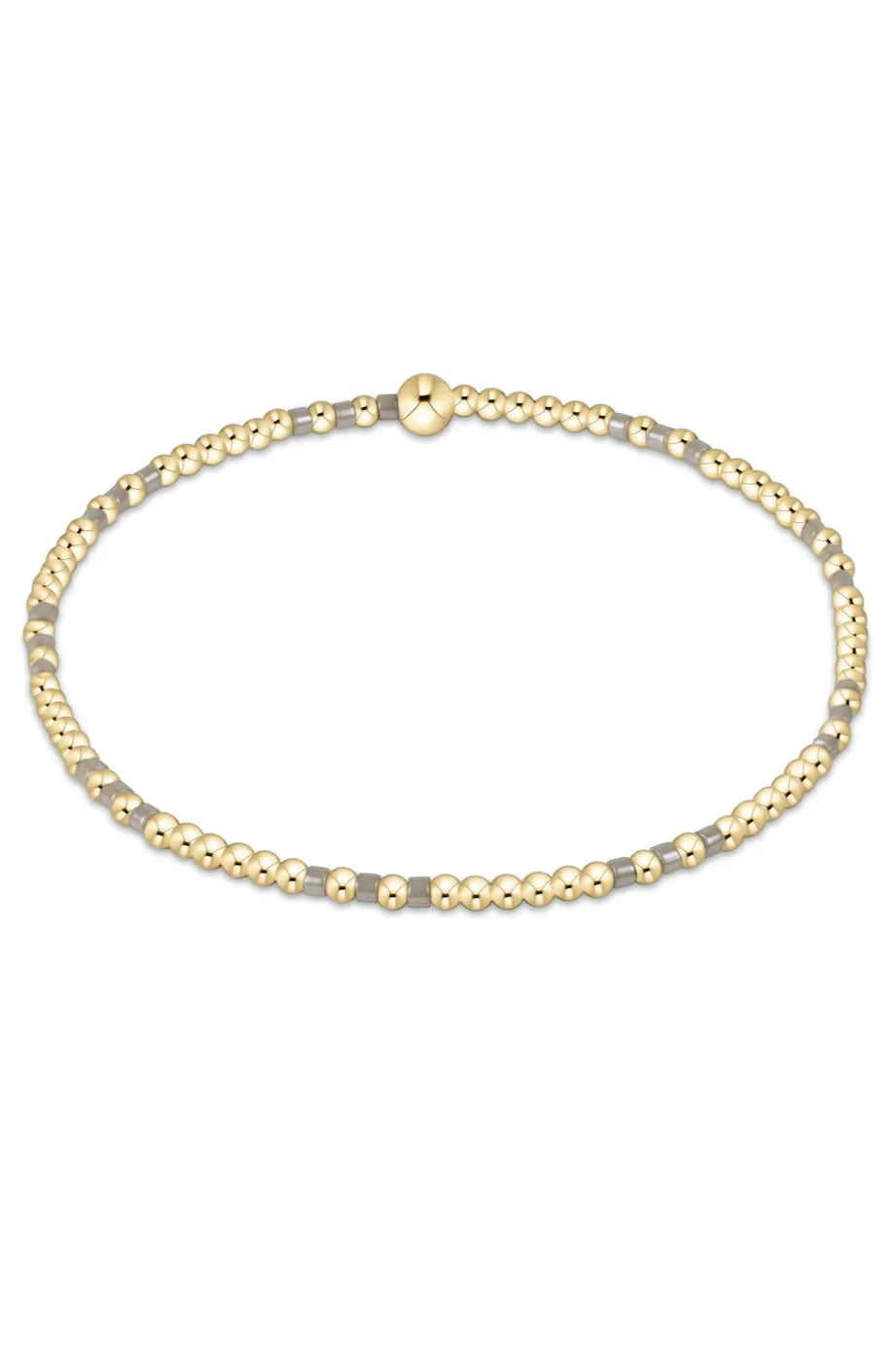 Hope Joy Pattern 2mm Bead Bracelet - Taupe With A Twist