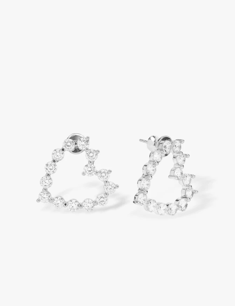 She's an Icon Baby Heart Earrings SILVER-WHITE O/S