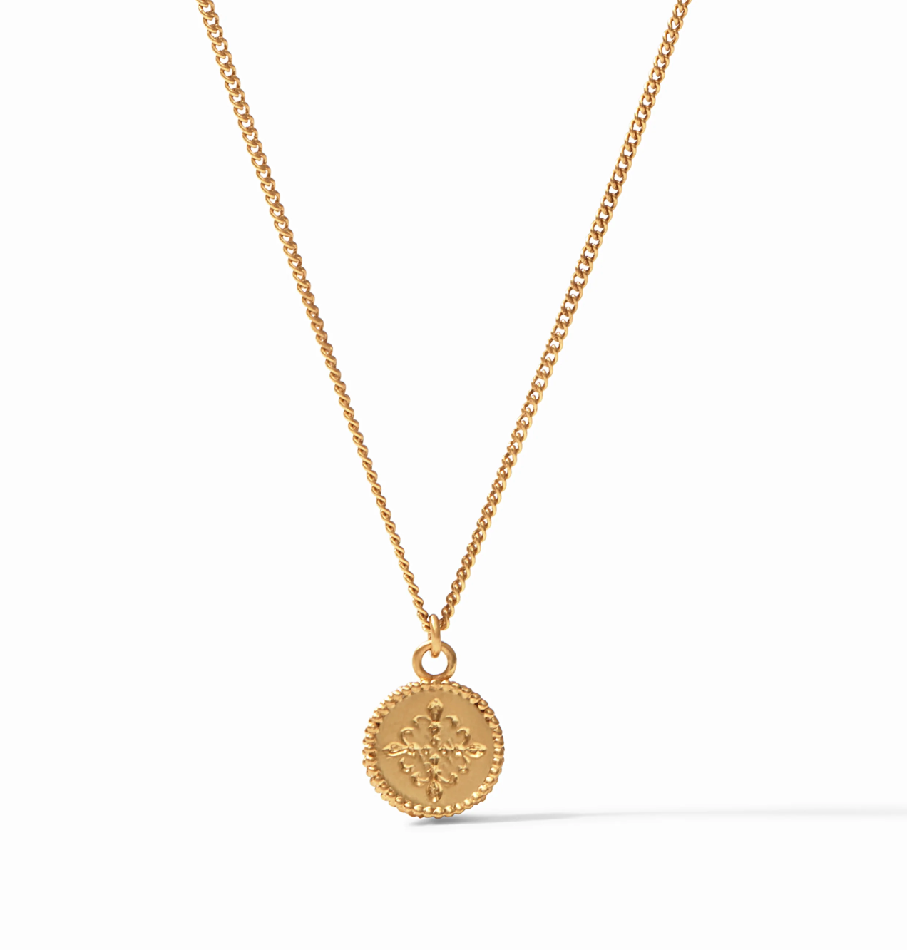 Fleur-de-Lis Solitaire Necklace-Iridescent Champagne-OS