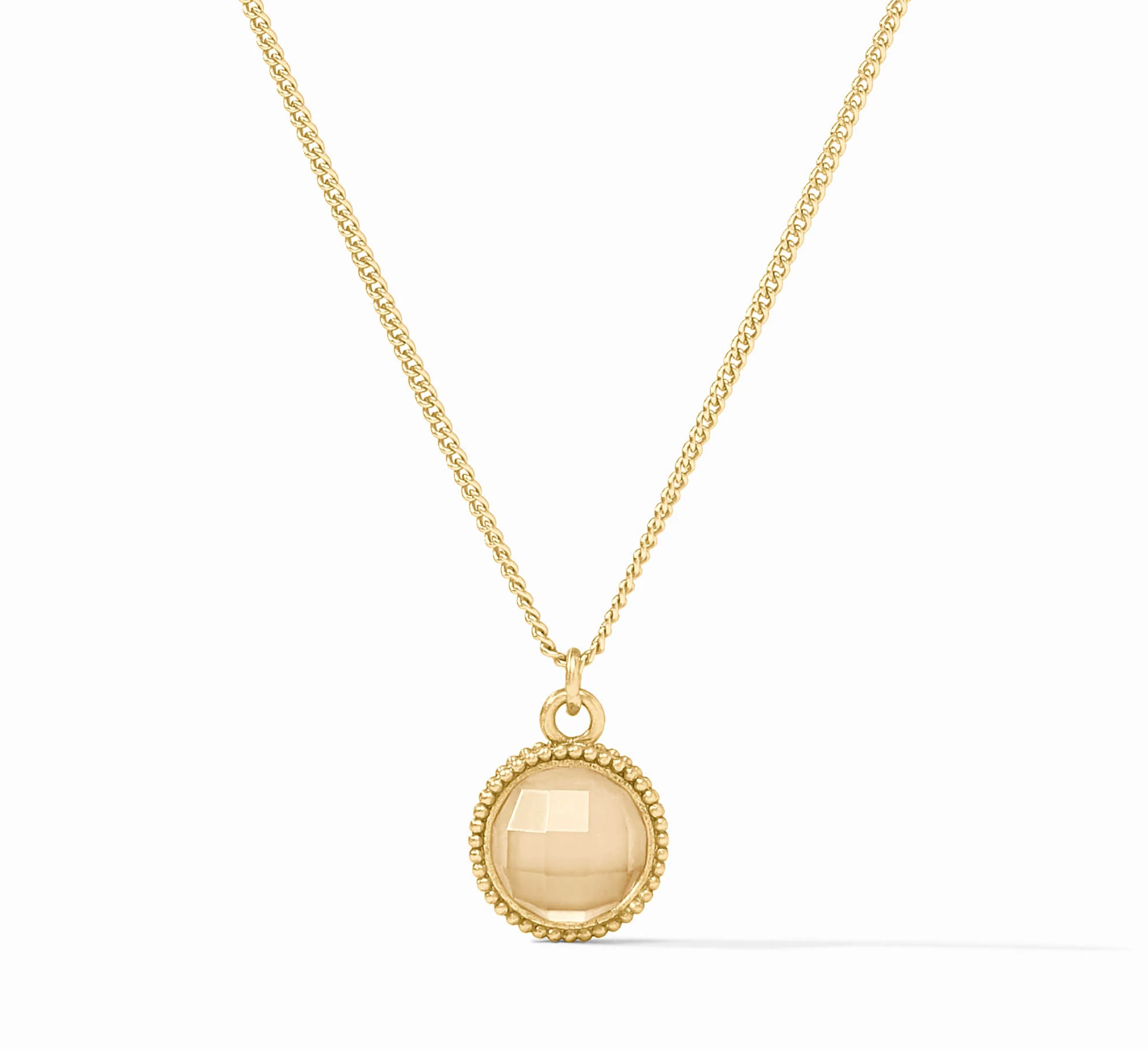 Fleur-de-Lis Solitaire Necklace-Iridescent Champagne-OS