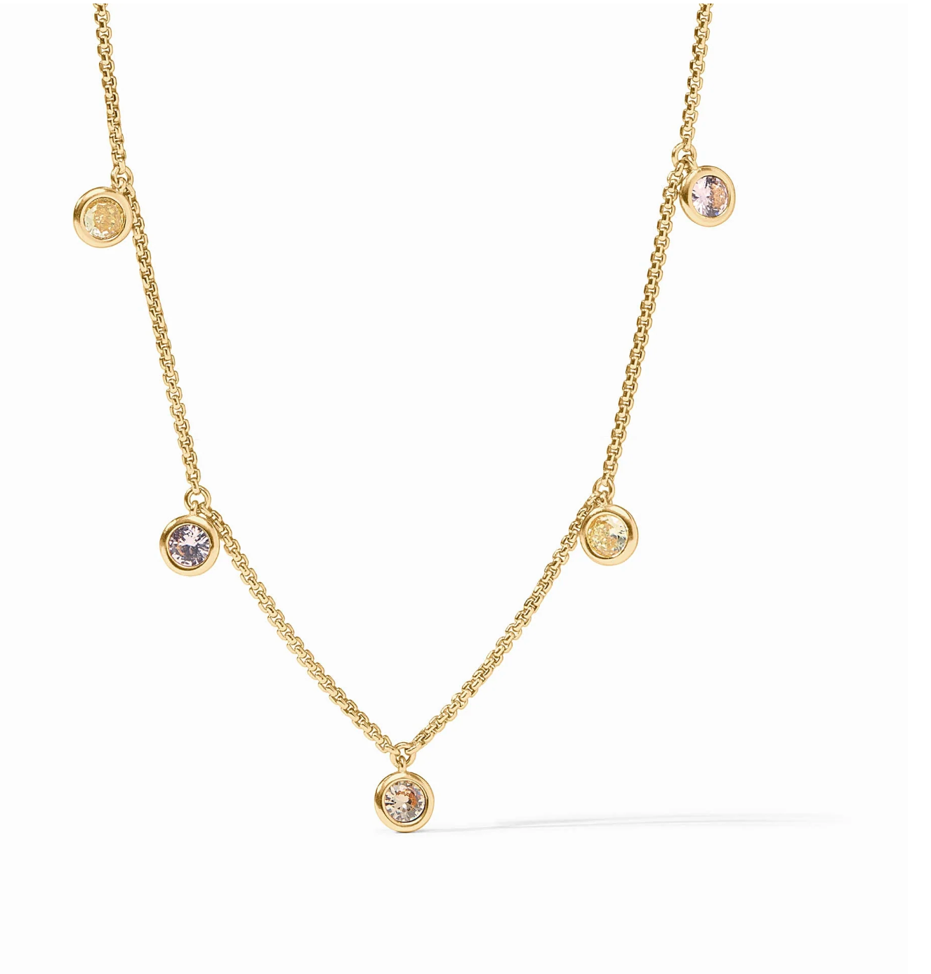 Rainbow Delicate Charm Necklace-Champagne Radiance- OS