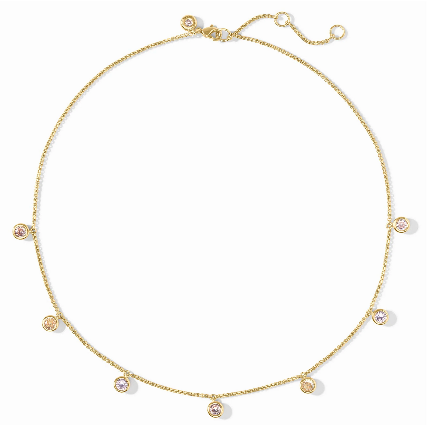 Rainbow Delicate Charm Necklace-Champagne Radiance- OS