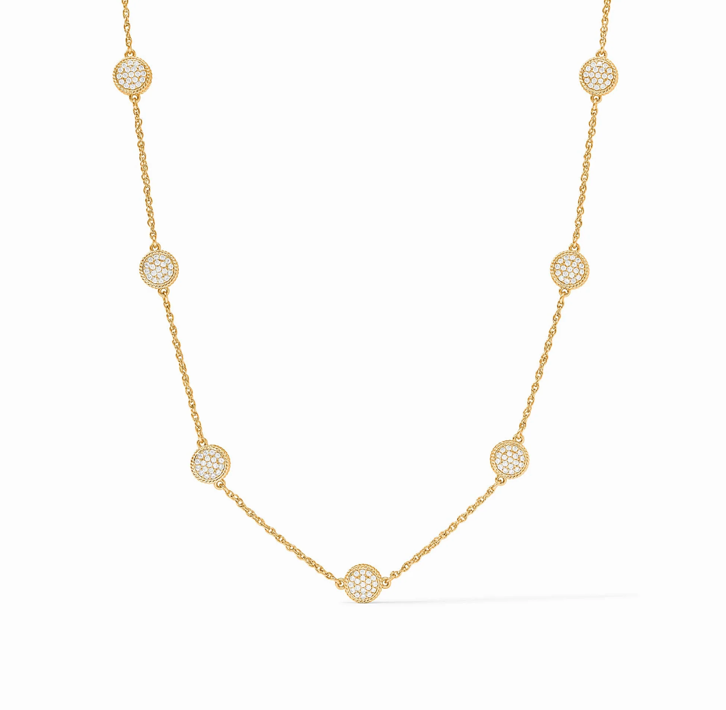 Windsor Delicate Station Necklace-Pave Cubic Zirconia- OS