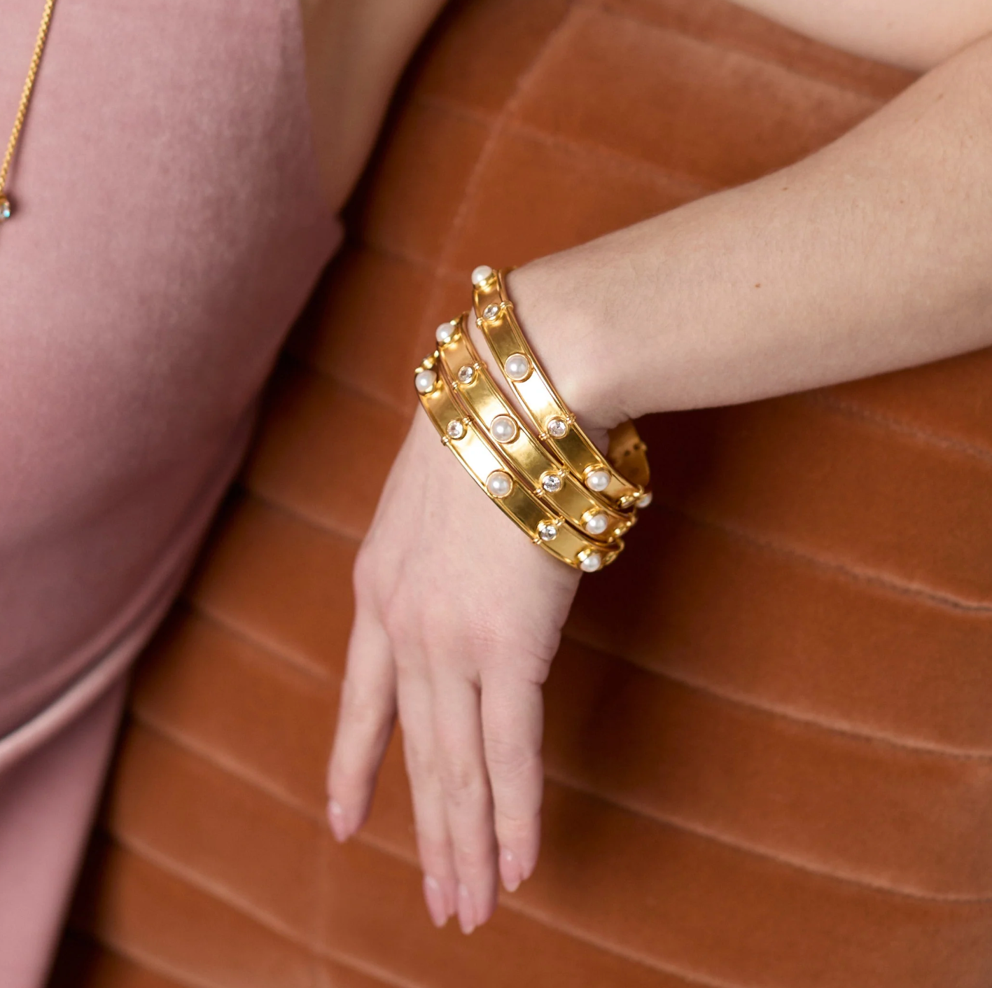 Tribeca Bangle-Pearl-L